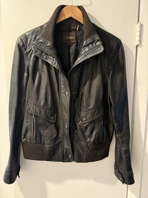 CHAQUETA MOTO COLE HAAN VINTAGE EDICIÓN LIMITADA MUJER CUERO NEGRA GRANDE Foto 1 de 4