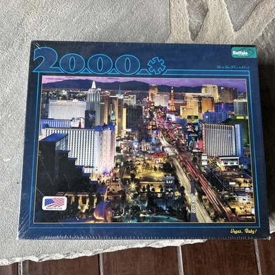Buffalo Games 2000 Piece Jigsaw Puzzle Las Vegas Baby Casinos Collector New - Image 1 of 4
