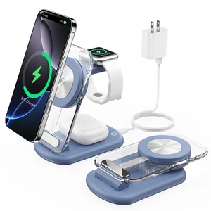 Estación de carga inalámbrica magnética 3 en 1 para dispositivos Apple, tr... - Imagen 1 de 7