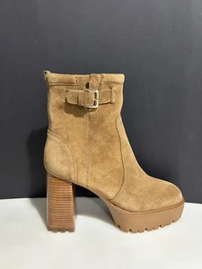 NEU Steve Madden Sharonna Damengröße 9 Reißverschluss Schnalle Stiefeletten camelbraun - Bild 1 von 8
