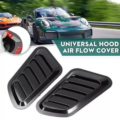 2pcs Car Hood Bonnet Vent Air Flow Intake Scoop Side Fender Decor Universal. - Image 1 of 4
