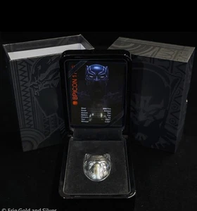 Marvel Máscara Pantera Negra 2oz Plata Antigua Cúpula Moneda $5 Fiji 2021 - Imagen 1 de 6