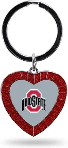 Ohio State University Buckeyes Keychain Rhinestone Heart Colored, Red,... - Picture 1 of 1