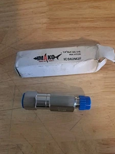 Mako 1/4" NPT M×F 316SS In-Line Ball Check Valve 6000Psi ICS62M2F #6K-VITON - Picture 1 of 3