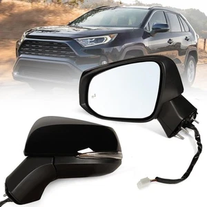 Left Driver Side Mirror Fits 2019-2025 Toyota Rav4 with Power L-8Pins, Black - Picture 1 of 5