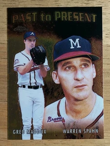 2001 Topps Chrome Past to Present #PTP2 Warren Spahn/Greg Maddux - Imagen 1 de 2