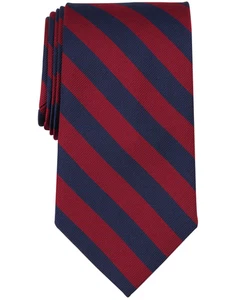 B by Brooks Brothers Men Classic Double Stripe Tie Wine - Picture 1 of 1