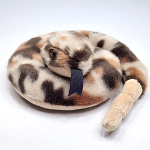 Aurora Plüsch Klapperschlange Schlange aufgerollt Rassel Sound 6,5 Zoll weich hellbraun braune Flecken - Bild 1 von 7