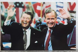 President Ronald Reagan Vice President George Bush Postcard Old Vintage Card PC - Picture 1 of 2