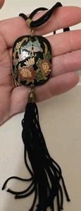 Necklace Jewelry Cloisonne Butterfly Two Sided Fashion Jewelry Dangle Long - Picture 1 of 10