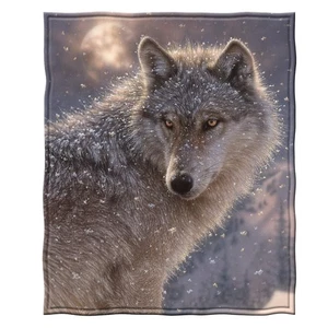 Manta polar Dawhud Direct Lone Wolf para cama, 75 X 90 tamaño queen Wolf polar T - Imagen 1 de 6