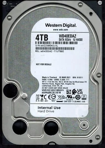 WD40EDAZ-11U78B0 S/N: WX22D WESTERN DIGITAL 4TB THAILAND MAR 2021 - Picture 1 of 2