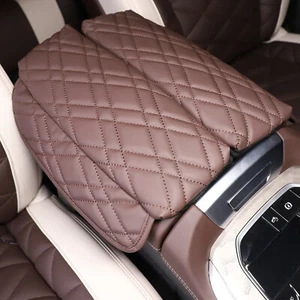 Cubierta de almohadilla para reposabrazos de consola central de cuero café para BMW X5 X6 X7 2019-2023 - Imagen 1 de 10