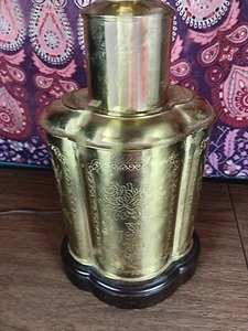 Vintage Brass Lamp Floral Asian for Parts or Restoration Home Decor - Picture 1 of 12