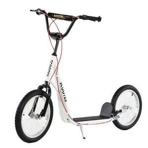 HOMCOM 90-96cm Kids Kick Scooter w/ Adjustable Handlebar Inflatable Wheels White - Picture 1 of 11