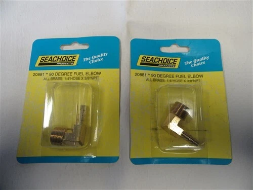 SEACHOICE 20881 90 GRADOS CODO COMBUSTIBLE LATÓN PAR (2) BARCO MARINO Foto 1 de 4
