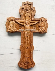 "Iglesia Ortodoxa Altar Cruz Cristiano Madera Crucifijo Jesucristo 19,68" - Imagen 1 de 5