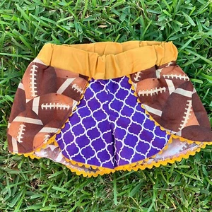 Custom LSU Tigers Girls Boutique Shorts 7 Youth - Picture 1 of 3