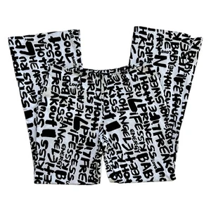 Vintage Y2K No Boundaries Black & White Pop Art Pants  - Picture 1 of 6