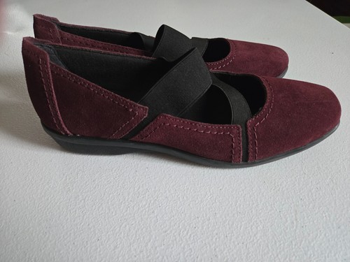 Clarks Collection Cuscino Morbido Haydn Borgogna Scamosciato Slip On Piatto Donna 8