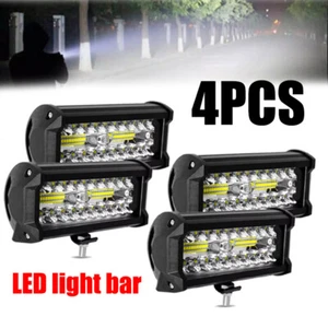 4x 6Inch 200W LED Work Light Bar Flood Spot Pods Offroad Fog Driving ATV Truck - Picture 1 of 10