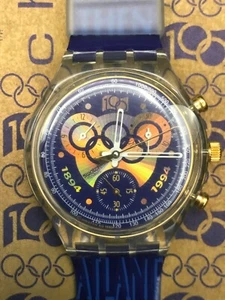 Uhr SWATCH Chrono IOC 100 (SCZ101)-NEU/NOS-Olympia Special-Voll funktionstüchtig - Picture 1 of 7