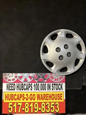 2000-2002 Saturn S 15” OEM Hubcap 4 Lug Bolt On Fits Steel Wheel Refurbished One - Image 1 of 4