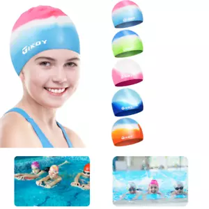 Badekappe Kinder Lange Haare, Schwimmkappe Für Mädchen Jungen Im Alter Von 5 Bis - Bild 1 von 1