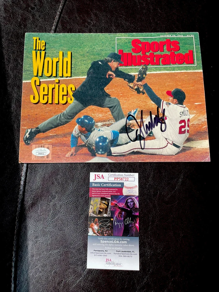 10/26/92 AUTOGRAPHED/NEWSSTAND Sports Illustrated John Smoltz ATLANTA BRAVES JSA - Image 1 of 1