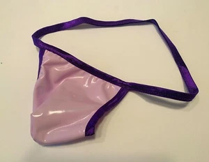 Men's PVC Backless G String No Back SHINY Thong Underwear LAVENDER Vinyl S-M N44 - Picture 1 of 3