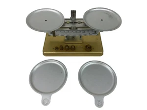 Vintage Pelouze Metall Waage Gewicht Waage & 5 Gewichte guter Zustand - Bild 1 von 9