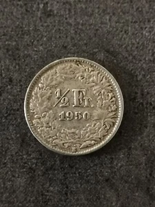 1/2 FRANC SUISSE ARGENT 1950 B BERNE / SWITZERLAND SILVER - Imagen 1 de 2