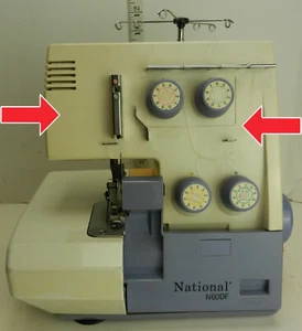 NATIONAL Overlock Serger N60DF: Frontplatte mit Spannbaugruppen Führungen NUR TEIL - Bild 1 von 3