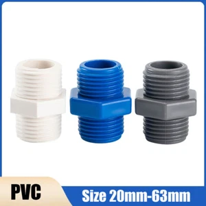 PVC Nipple Male Threaded Socket Adapter Straight Connector Pipe Fitting 20-63mm - Picture 1 of 15
