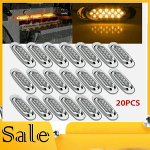 20x Amber LED Side Marker Lights RV Truck Trailer Clearance Light Waterproof - Picture 1 of 10