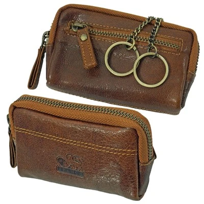 BRANCO LEDERWAREN Branco Vintage Schlüsseletui Leder Schlüsseltasche Schlüsselmappe cognac 79024