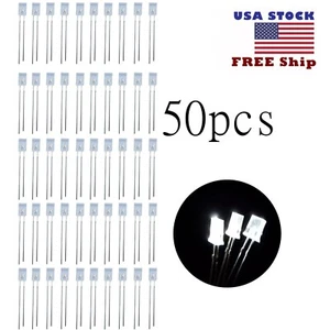 50/100 pcs 2x5x7mm Water Clear Rectangle Rectangular LED Diodes Lighting White - Picture 1 of 3