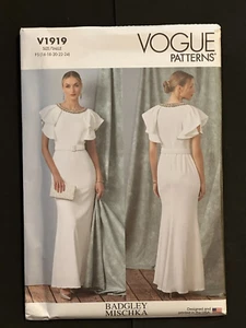 Vogue ~ Badgley Mischka Misses FULL LENGTH DRESS WITH BELT - Size 16 - 24, V1919 - Picture 1 of 3