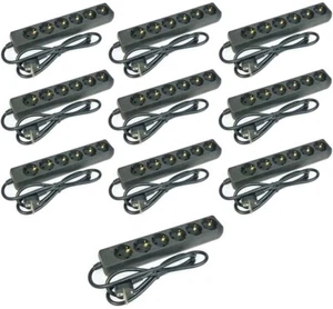 10x Steckdosenleiste 6 fach schwarz Mehrfachsteckdose Mehrfachstecker 1,4m Kabel - Picture 1 of 6