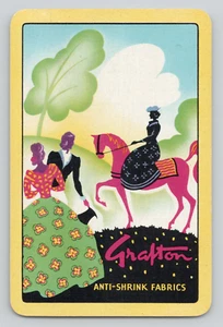 Swap Card Grafton Anti-Shrink Fabrics Advertising Jack of Hearts Art Deco Image - Picture 1 of 2