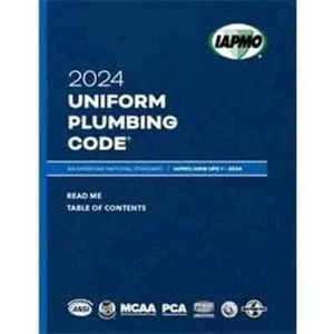 2024 Uniform Plumbing Code Soft Cover W/Tabs IAPMO/ANSI UPC 1 Paper Back - Imagen 1 de 4