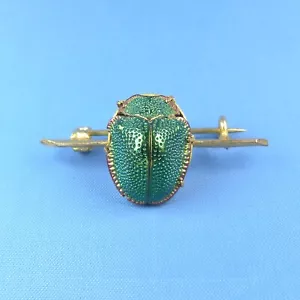 Egyptian Revival Scarab Brooch / Antique Pin - Picture 1 of 3