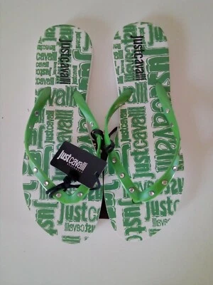 Chanclas JUST CAVALLI verde/blanco LOGO auténticas JUST CAVALLI 39 Foto 1 de 4