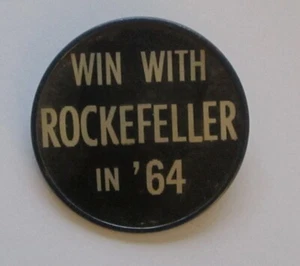Win with Rockefeller in '64 VARI-VUE Political Campaign Lenticular Pin / Button - Picture 1 of 3