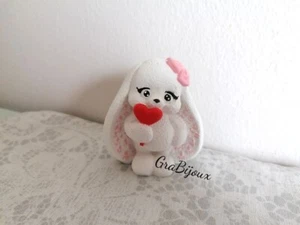 coniglietto pasqua con fiocco e cuore in ceramica - Picture 1 of 1