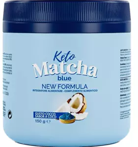Keto Matcha Blue 150/300g frullato dietetico con vitamine e olio MCT controllo peso - Foto 1 di 2