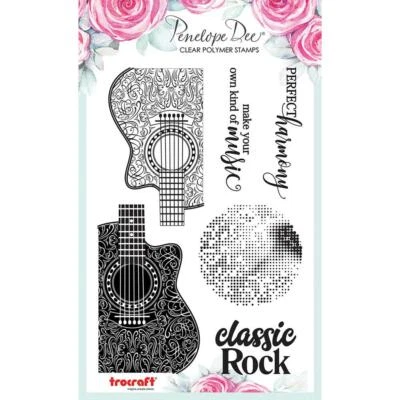 Juego de estampillas de goma transparentes de rock clásico de música PENELOPE DEE 4"X5,75" PD1460 nuevo Foto 1 de 2