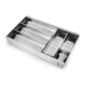 Kitchen Stainless Steel Drawer Insert Cabinet Cutlery Tray Storage Utensils - Picture 1 of 9