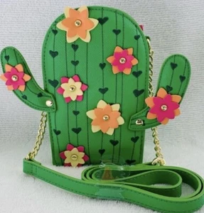 Betsey Johnso GREEN "FLORAL CACTUS" Kitsch Crossbody Bag/Purse NWT - Picture 1 of 7