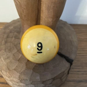 Vintage Nº "9 bolas de billar amarillas de billar de 2 1/4"" de repuesto" - Imagen 1 de 2